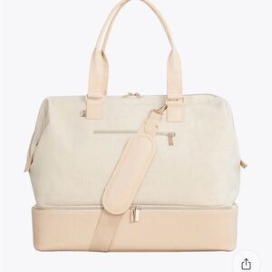 Beige Beis Canvas Weekender Bag